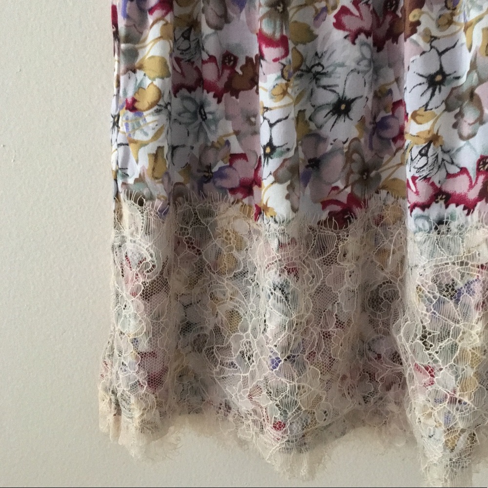 Solemio Floral Print Lace Trim Skirt - Picture 3 of 6